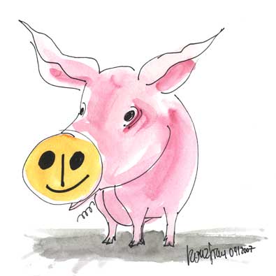 Karikatur Smily Schwein