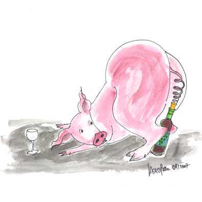 Karikatur Flaschenoeffner Schwein